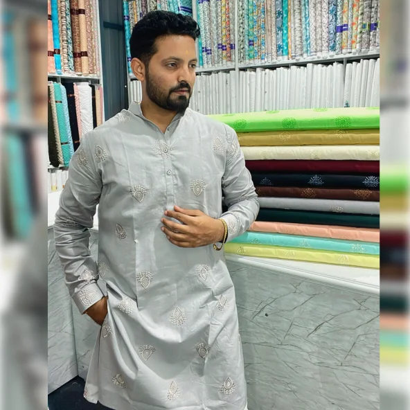 Shikara Linen Emroydri Work