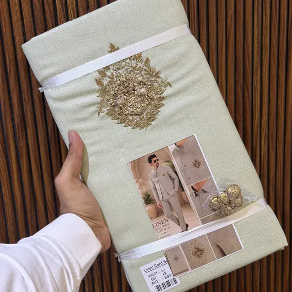 Linen Pant /shirt with Embroidery Koti